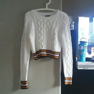 Cropped White Sweater